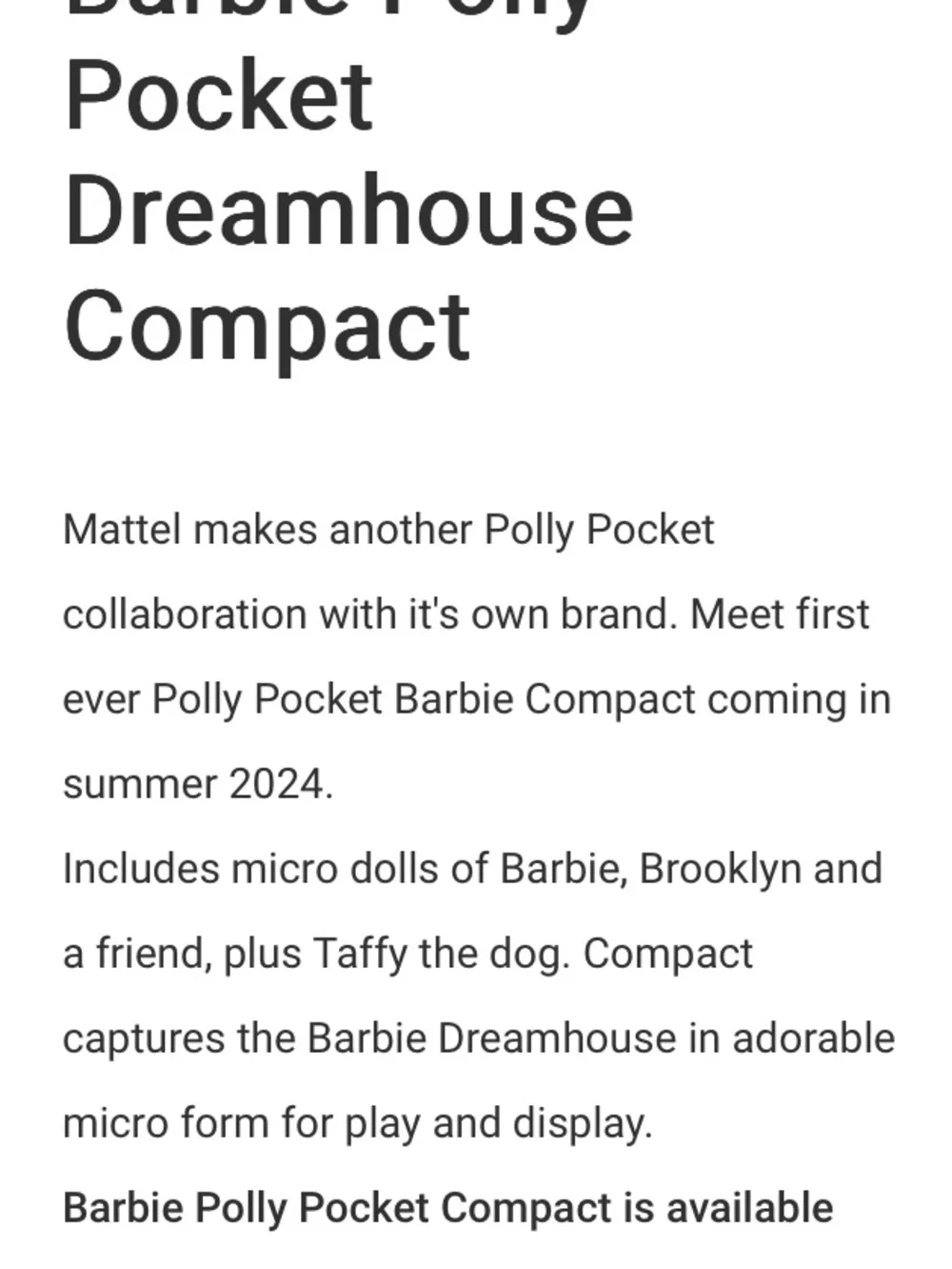 Mattel barbi poly