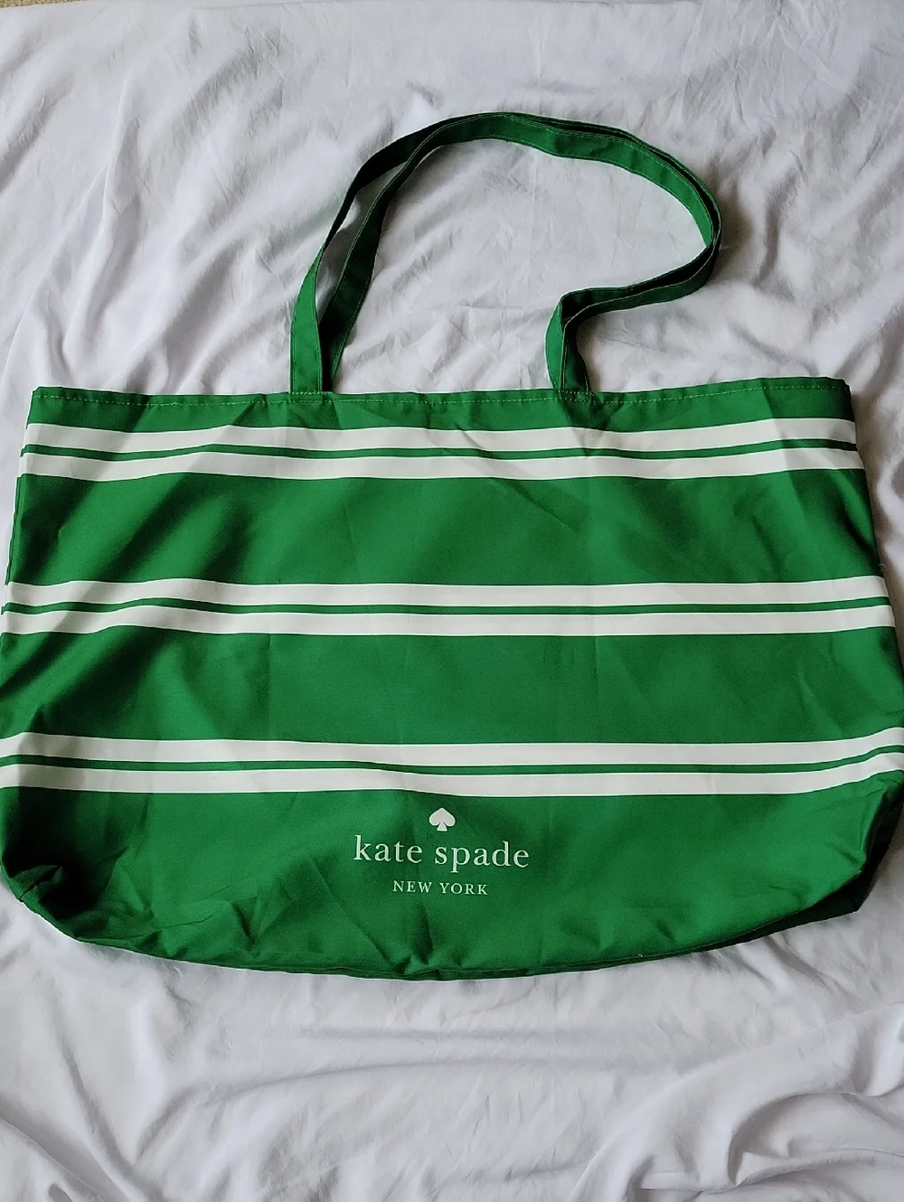kate spade Green and White Striped Tote