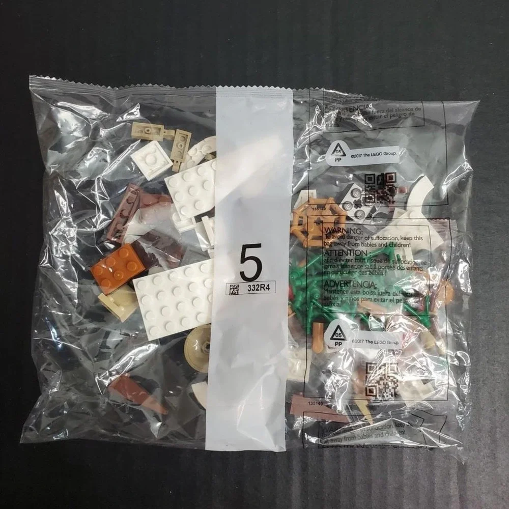 Lego‎ Replacement Pieces Sealed Bag #5 Brown, White, Leaves Bricks 2017 - 332R4