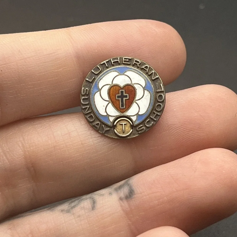 Vintage Sunday‎ Lutheran School Lapel Hat Pin