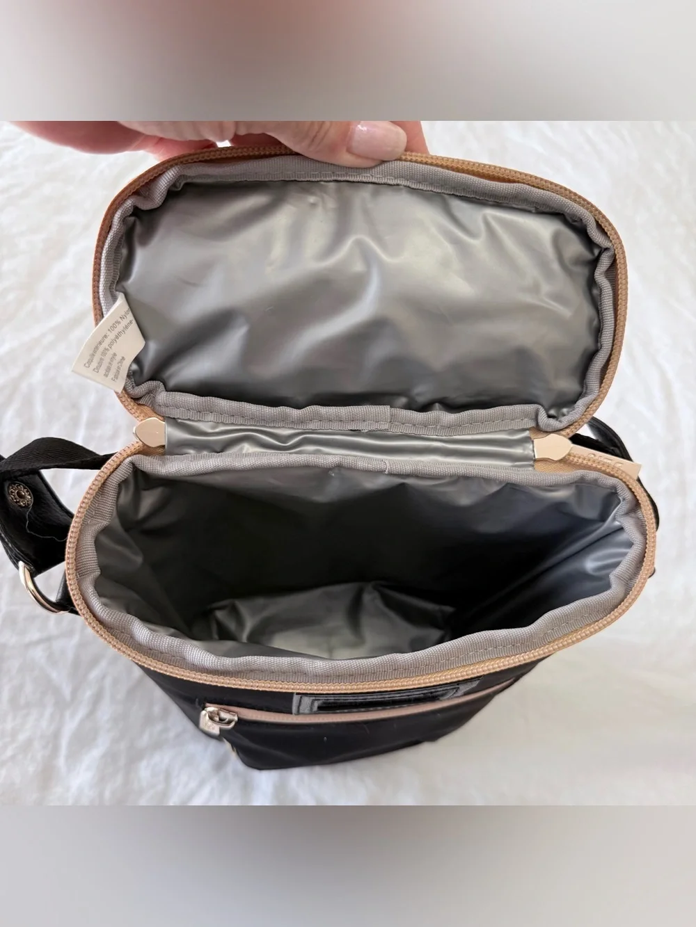 Béis | Black Baby Bottle Cooler Bag Tote | Lunch Tote