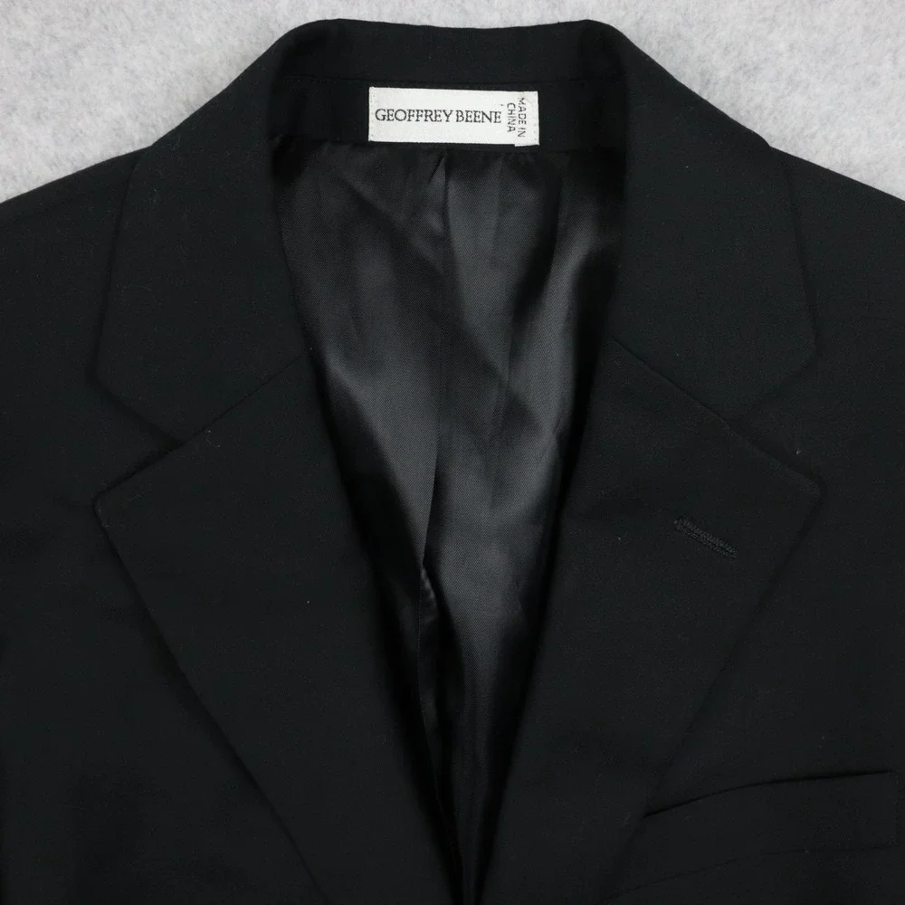 Geoffrey‎ Beene Blazer Mens 36R 2-Button Suit Jacket Coat Business Formal Black