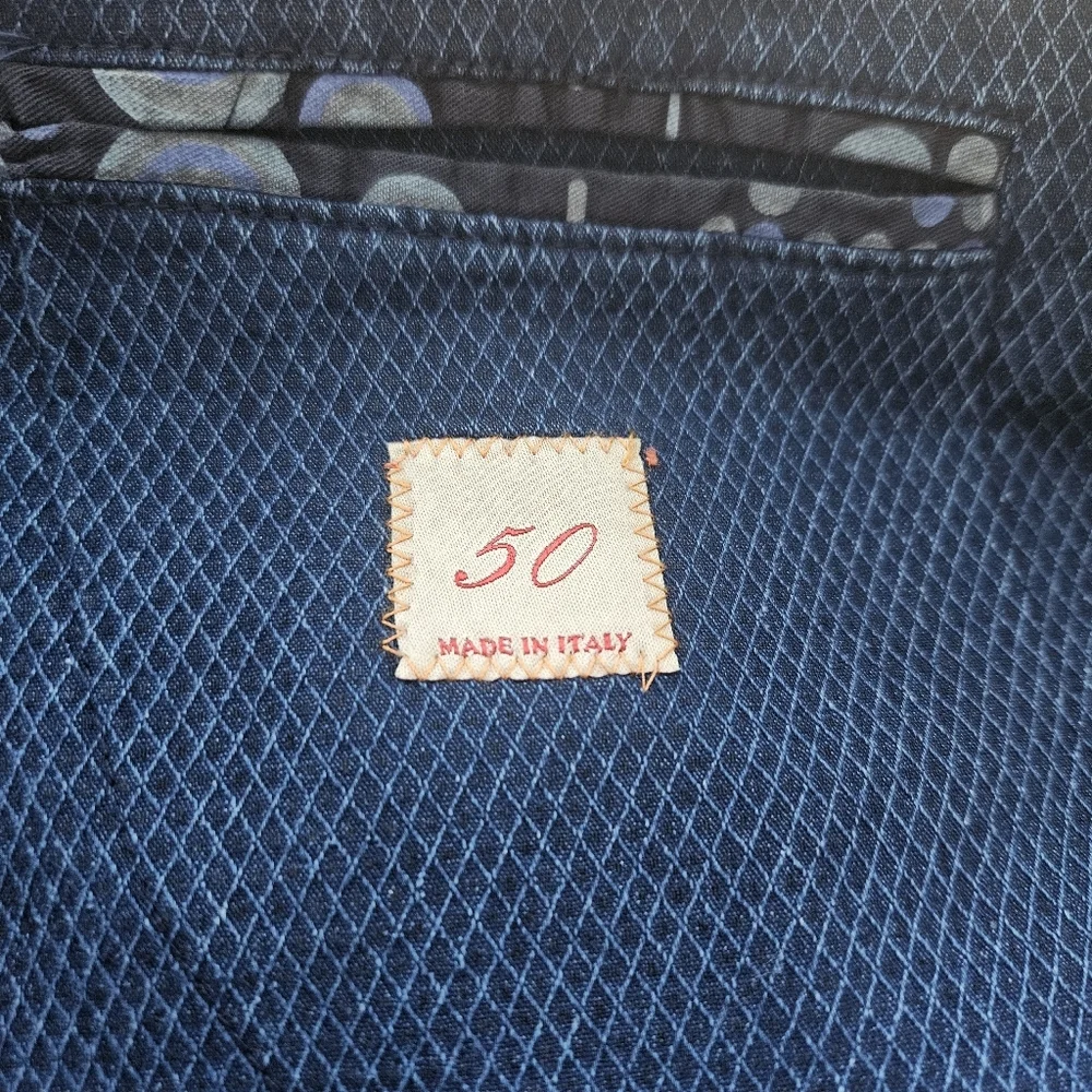 JERRY KEY Blazer Men's 40 EU‎ 50 Blue Cotton GIACCA Jacket UNSTRUCTURED