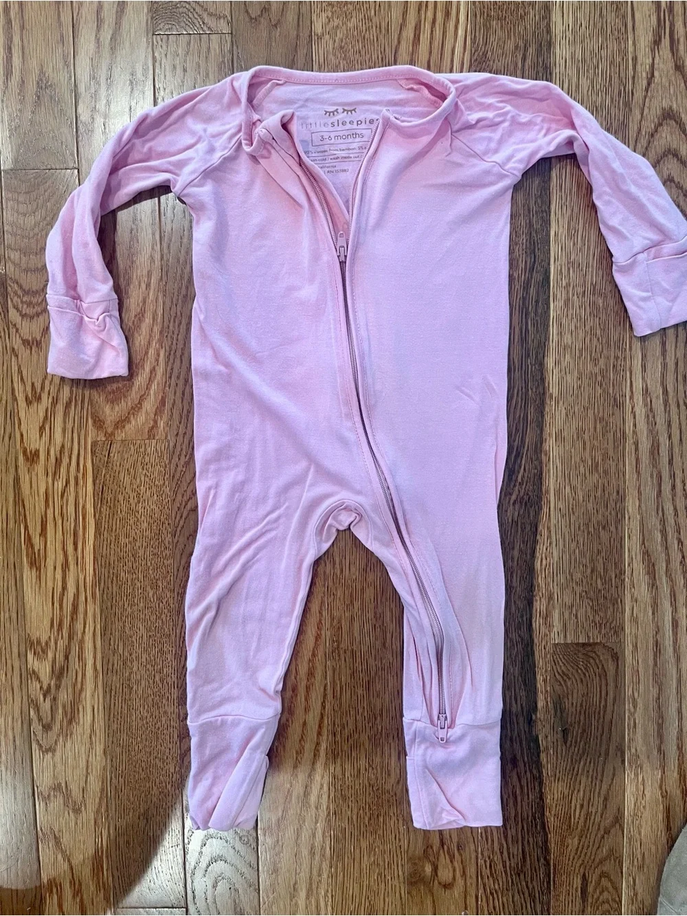 Little Sleepies 3-6 mo Pink Bubblegum Zippy EUC