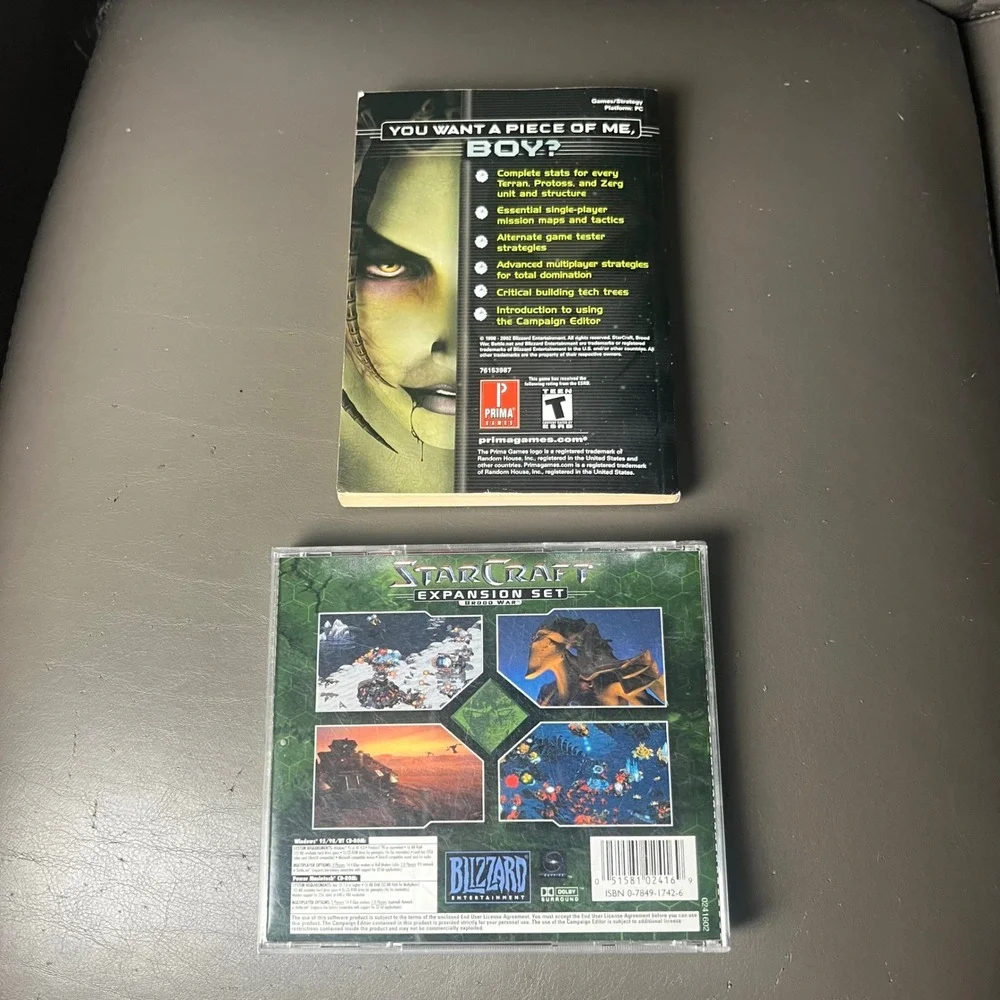 StarCraft Brood War Expansion Set PC Game +‎ Prima Strategy Guide Blizzard 90's
