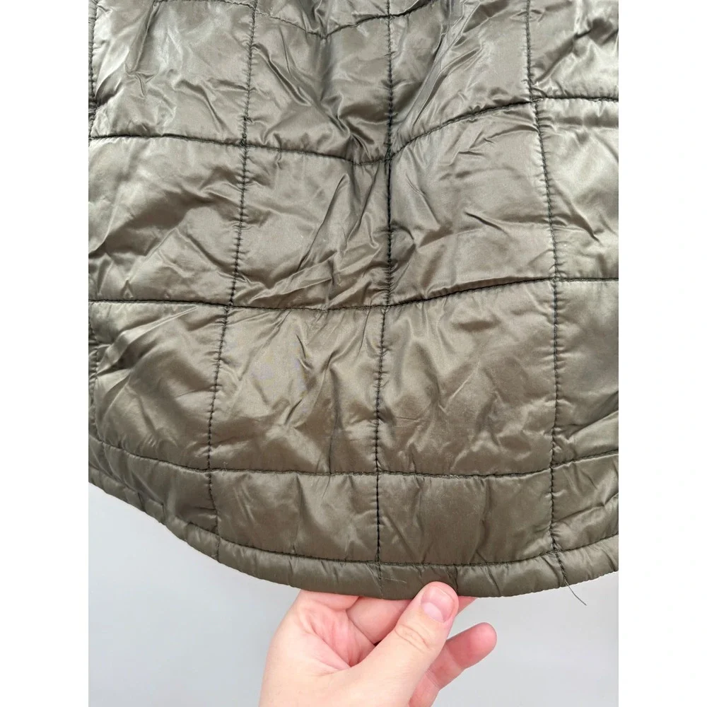 K-Way Puffer‎ Jacket Youth 10Y Olive Green Jacques Thermo Light Hooded Quilted