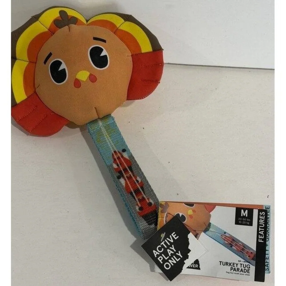Bark Box Turkey Tug Parade Super Chewer Dog Toy New Size Medium 20-50 lbs