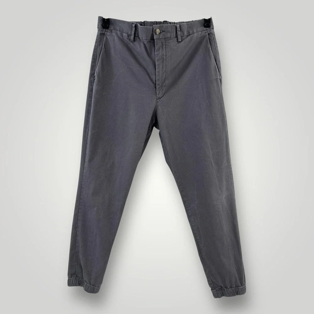 VTG Polo Ralph Lauren Jogger‎ Pants Mens Size 34x29 Gray Straight Fit Stretch