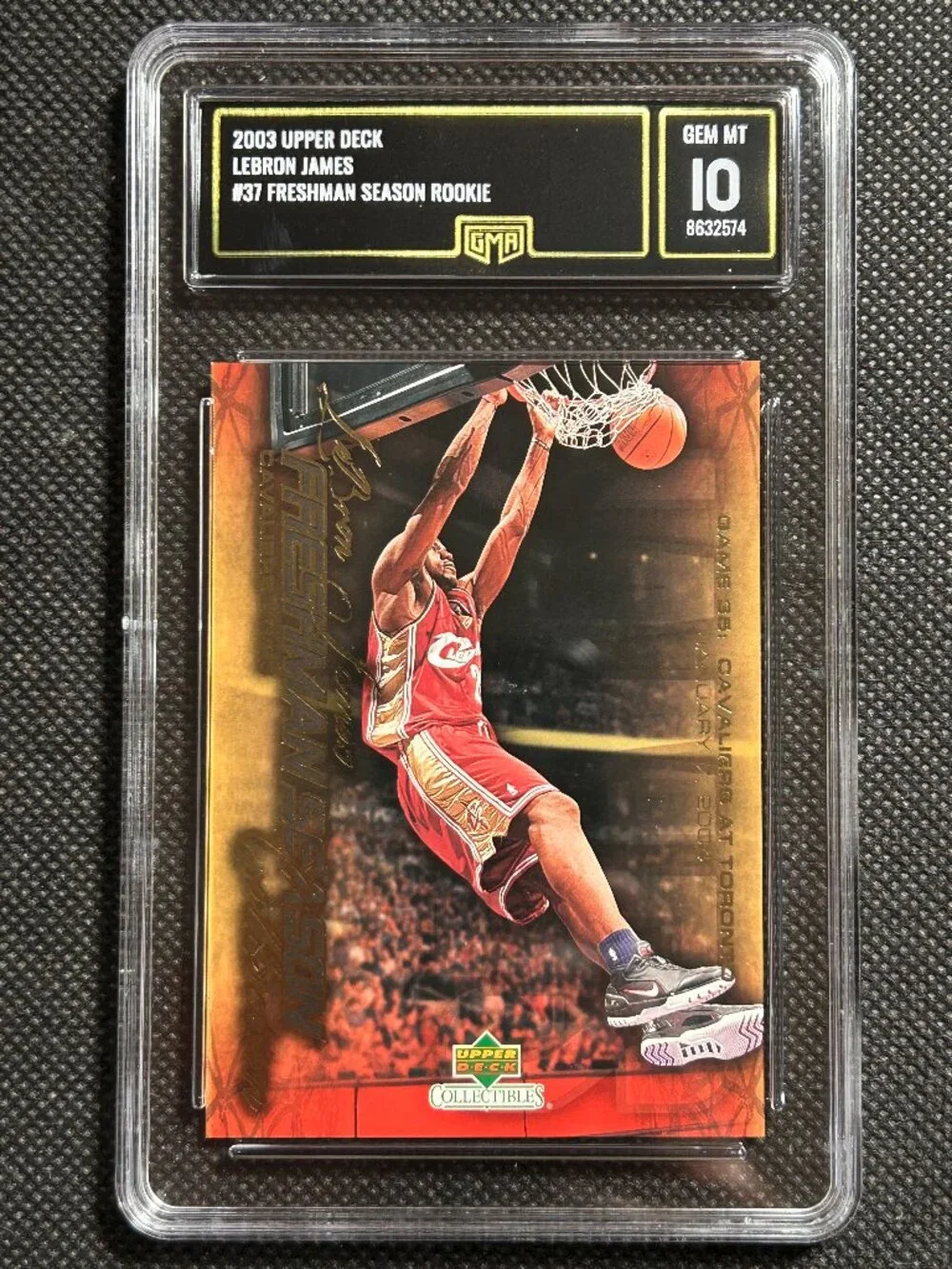 2003-04 Upper Deck LEBRON JAMES RC Freshman Season ROOKIE #37 GMA 10 GEM MINT