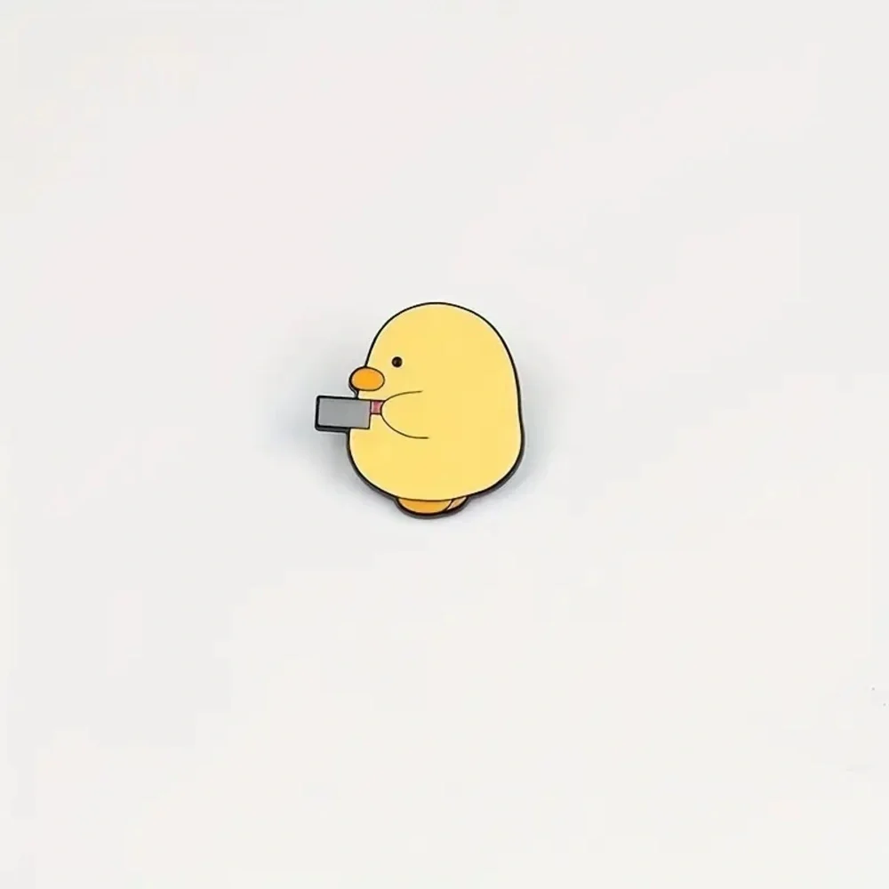 Women’s Jewelry Cute Fashion Violent Yellow Duck with Knife Enamel Pin