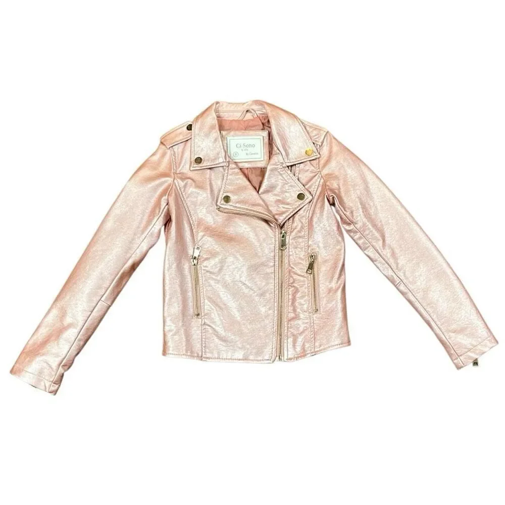 Ci Sono by Cavalini Kids Faux Leather Moto Jacket 8