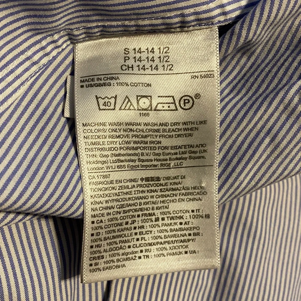 Banana Republic Men's Sky Blue striped Dress Shirt