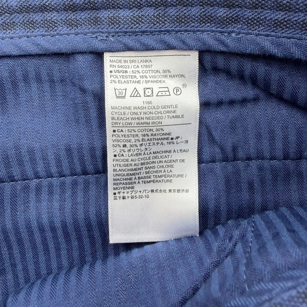 Banana Republic Grayson Slim Tapered Ankle Pant Mens 34x30 Blue Textured NWT