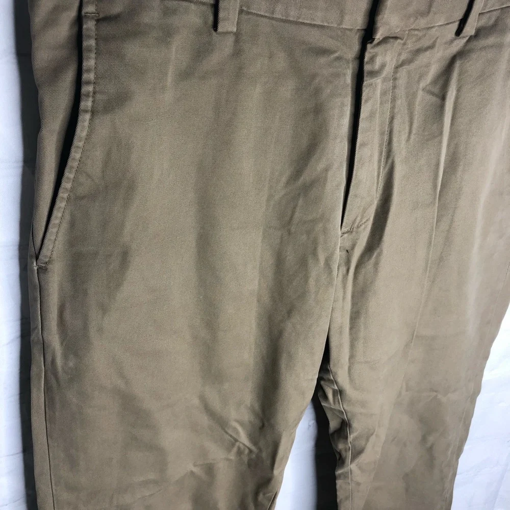 Banana Republic Pants Mens 33/34x32 Aiden Fit Chino Casual Flat Front Tan Khaki