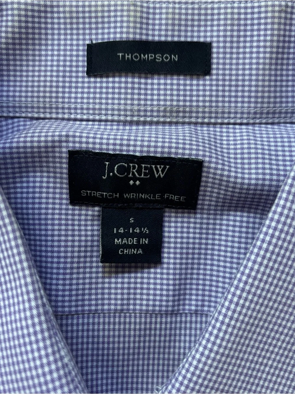 J Crew Thompson Lavender Micro-Check Dress Shirt
