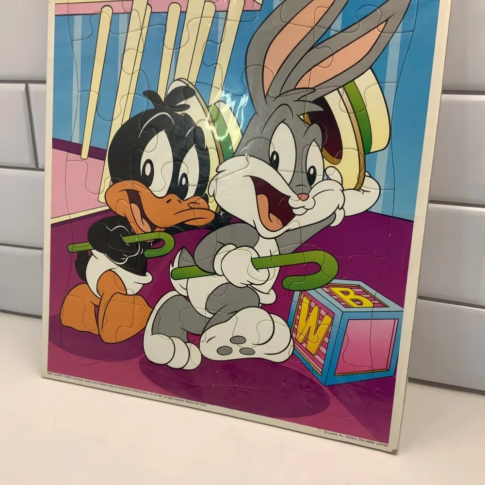 Vintage 1997 Baby Looney Tunes Bugs Bunny Daffy Duck Frame Tray Puzzle Landoll's