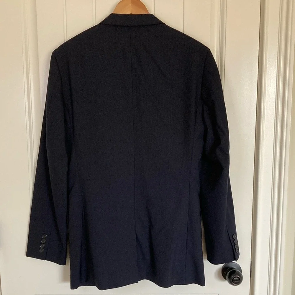 J. Crew Men's Alridge Wool‎ Blazer Jacket Navy Pinstripe Size 38R 3 Button