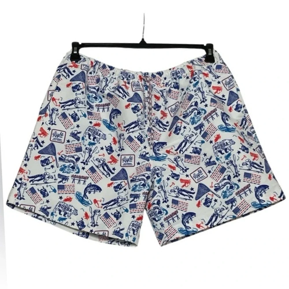 Men's XL Swim Trunks Red, White & Blue The Right‎ Stuff by Academy USA