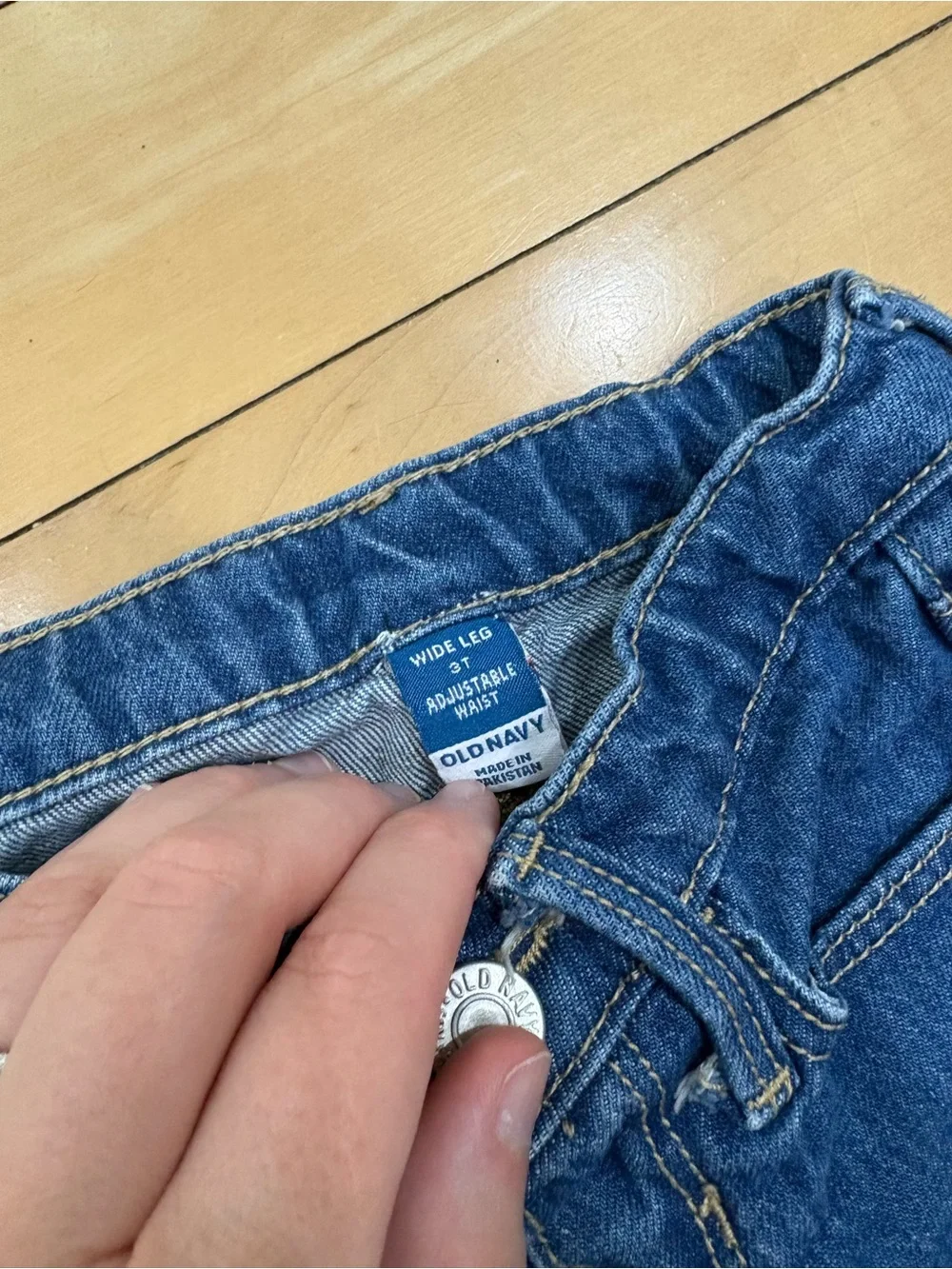 OLD NAVY | Blue Denim Jeans with White Floral Embroidery