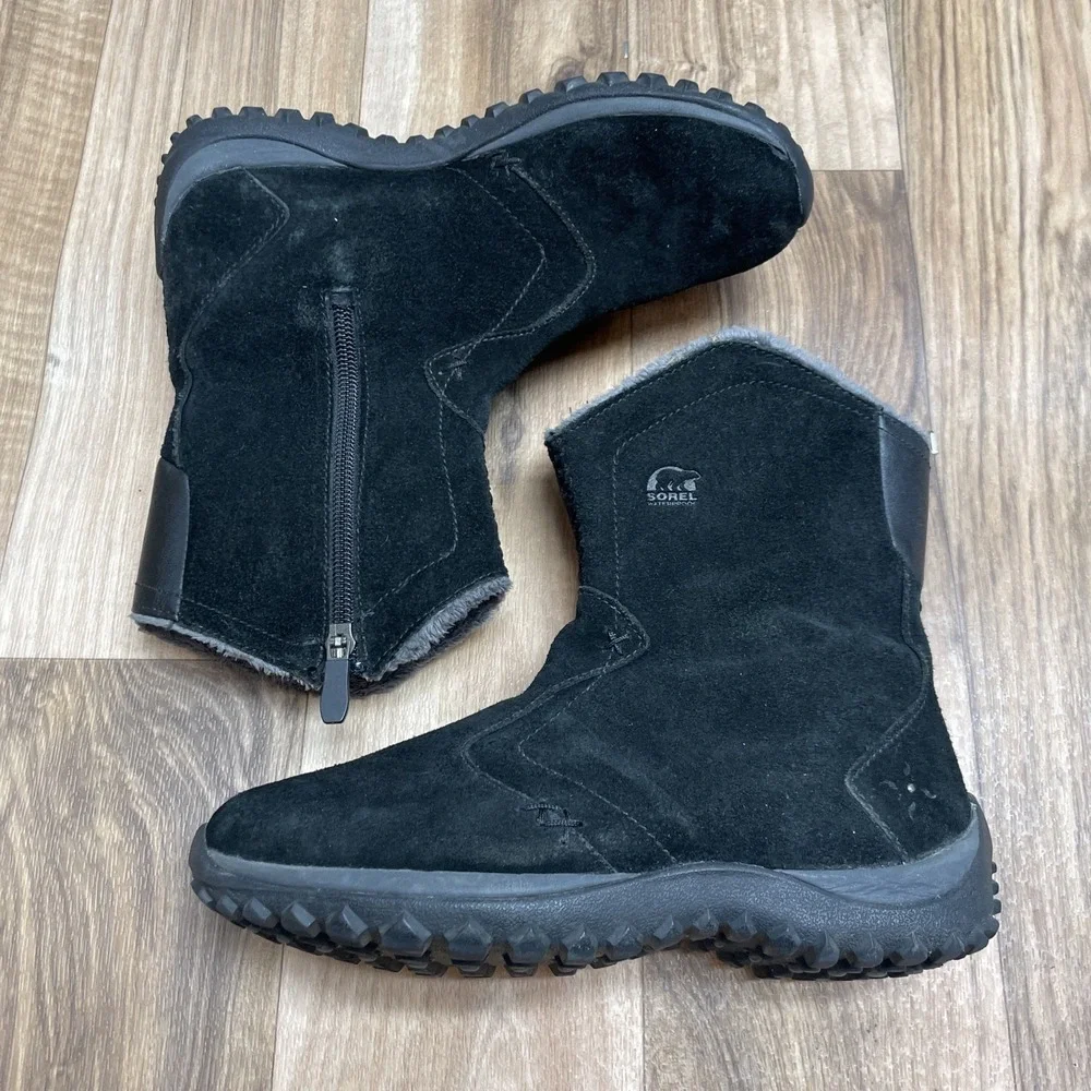 Sorel Boots Maribel Women's 6 Mid-Calf Thinsulate Waterproof Black Inside Zipper