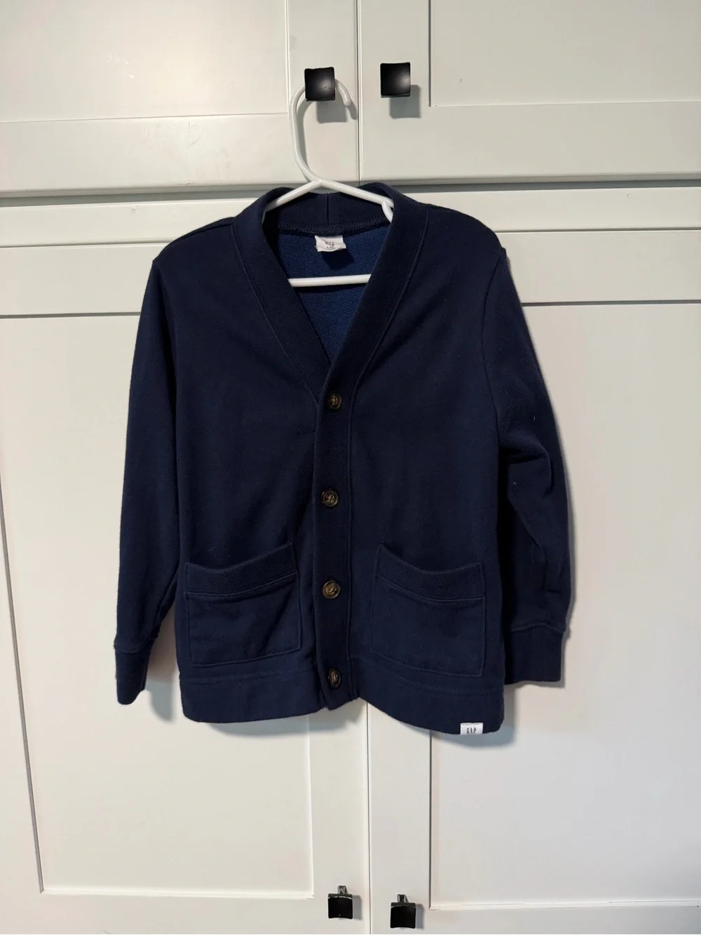 GAP Boys Navy Button Cardigan with Front Pockets