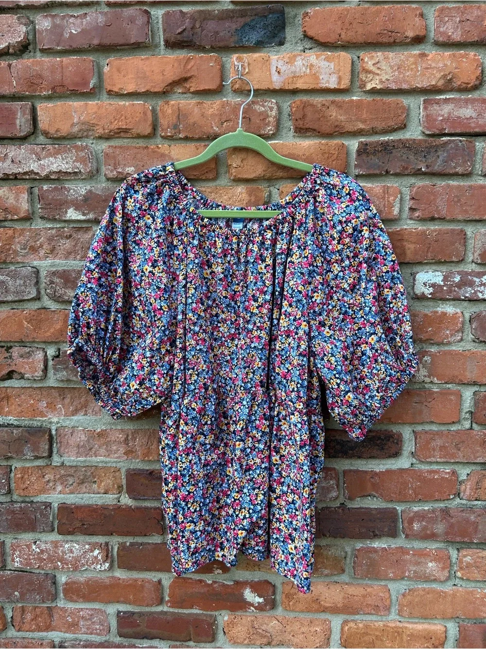 Old Navy Floral Puff-Sleeve Women's Top Babydoll Style 100% Cotton 3X