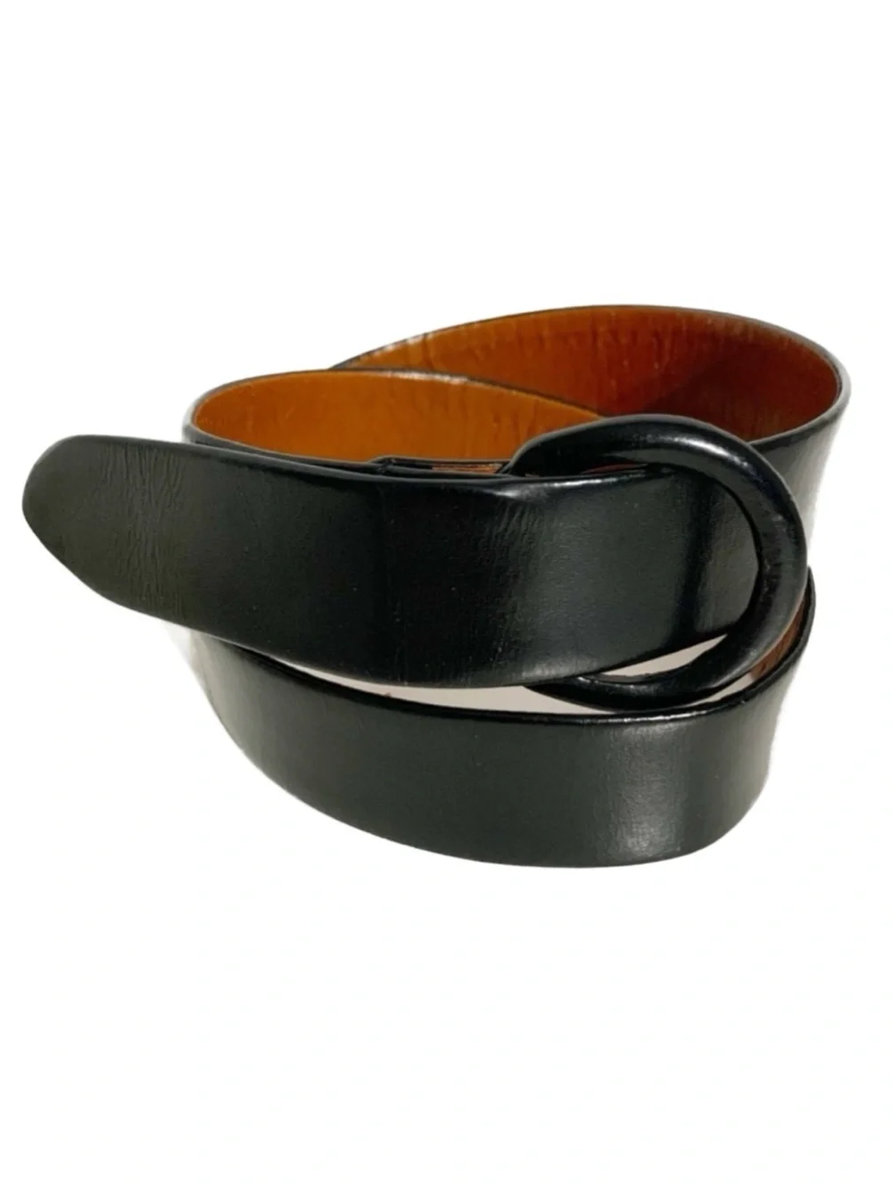 Vintage Unbranded Leather Belt Round Leather Belt Buckle Interesting Closure 🖤