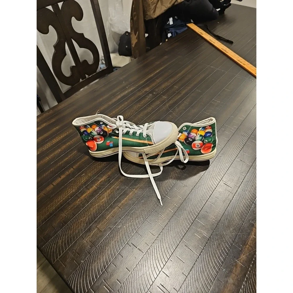 Groove Bags & Custom Kicks Green High Top Sneakers Billiard Pool Shoes‎ Sz 9