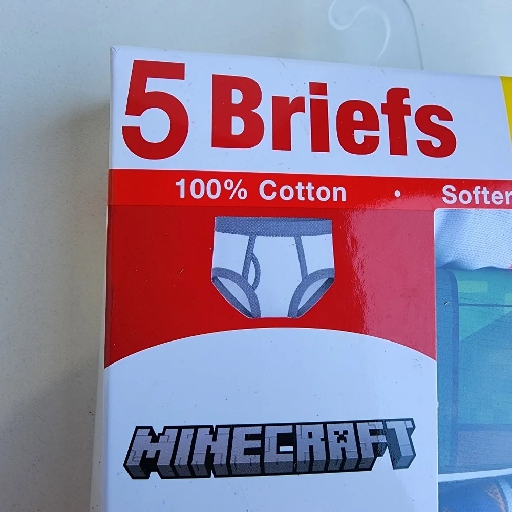 NWT Handcraft 5 Pack MineCraft Boys Briefs Cotton Multi Colors 100% Cotton Sz 8