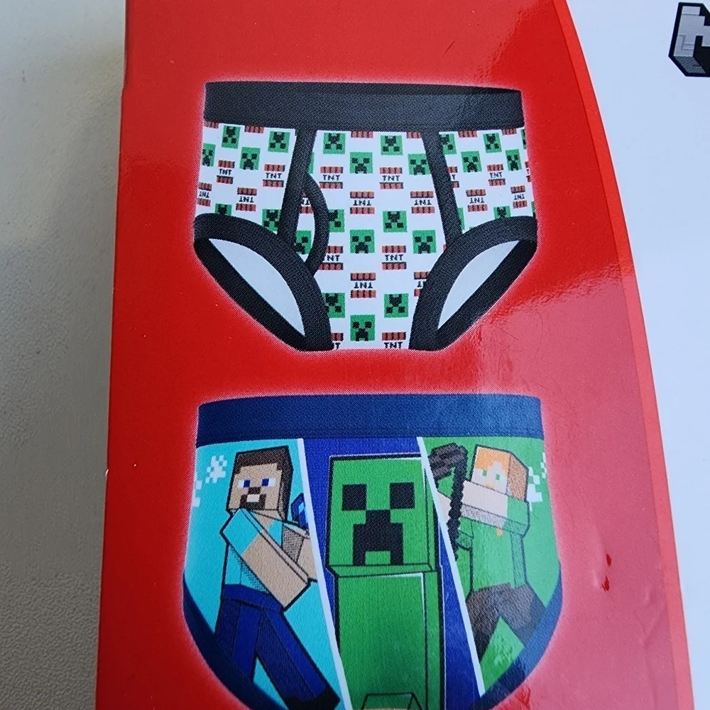NWT Handcraft 5 Pack MineCraft Boys Briefs Cotton Multi Colors 100% Cotton Sz 8