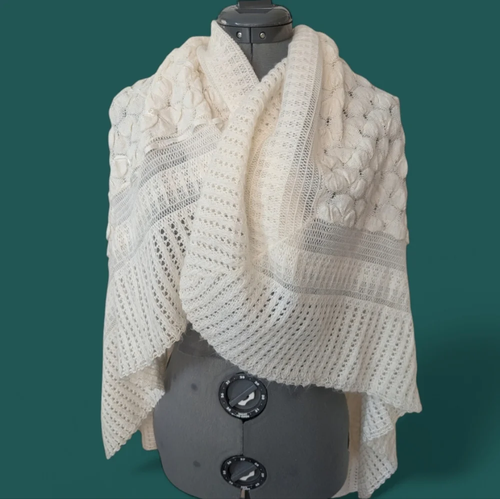 Antique‎ Vintage Hand Crochet Knit Heirloom Baby Blanket Throw