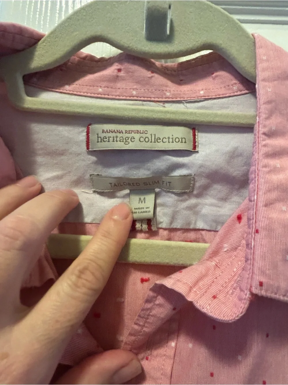 Banana Republic Heritage Collection Pink  Button-Down Shirt Tailored Slim Fit
