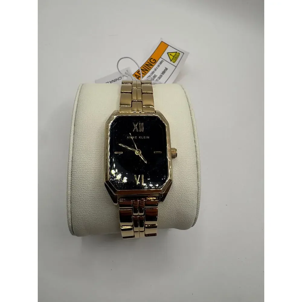 Anne Klein Women Watch Gold-Tone Black Dial - NWT