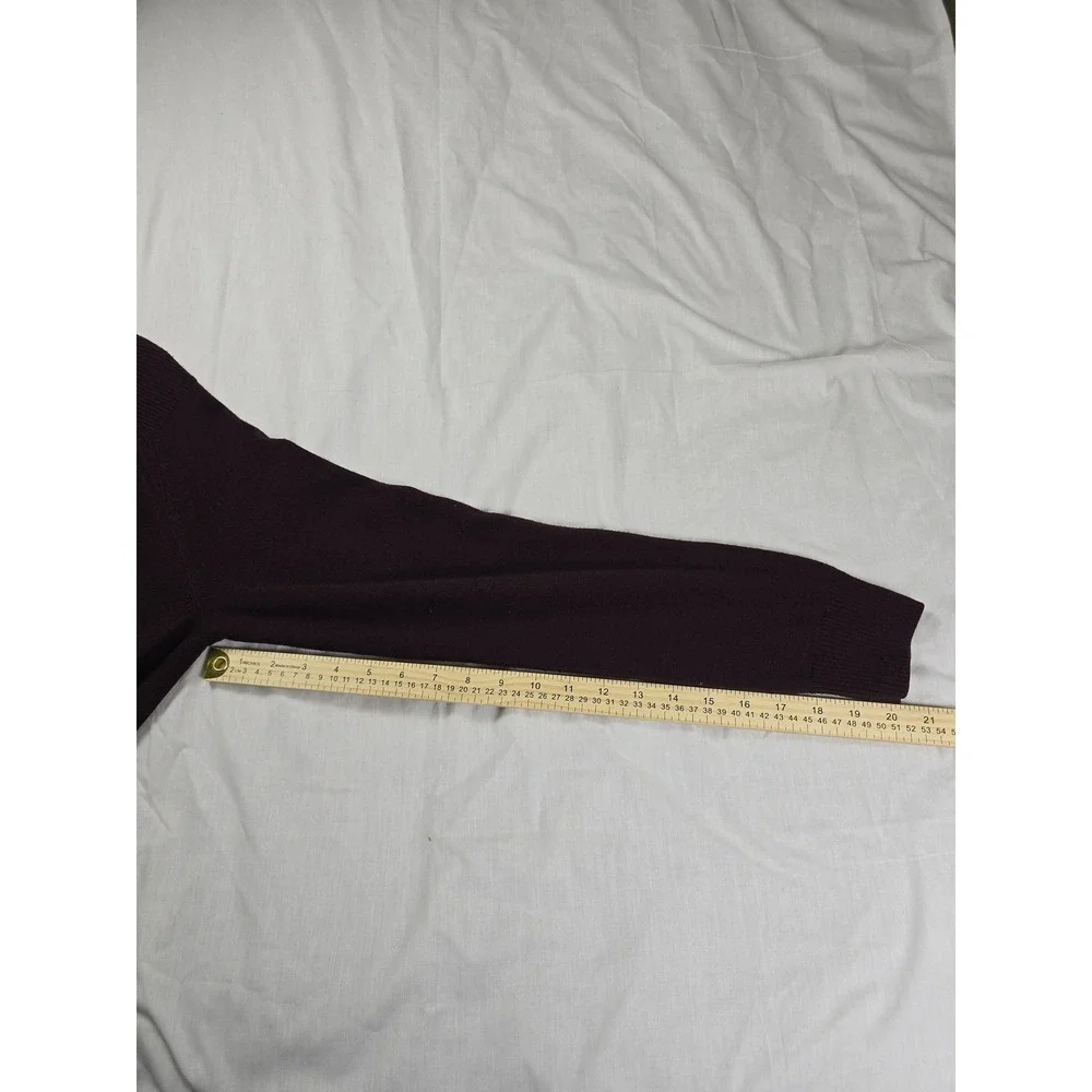 Banana Republic Sweater Mens Medium Purple Merino Wool Mock Neck Quarter‎ Zip