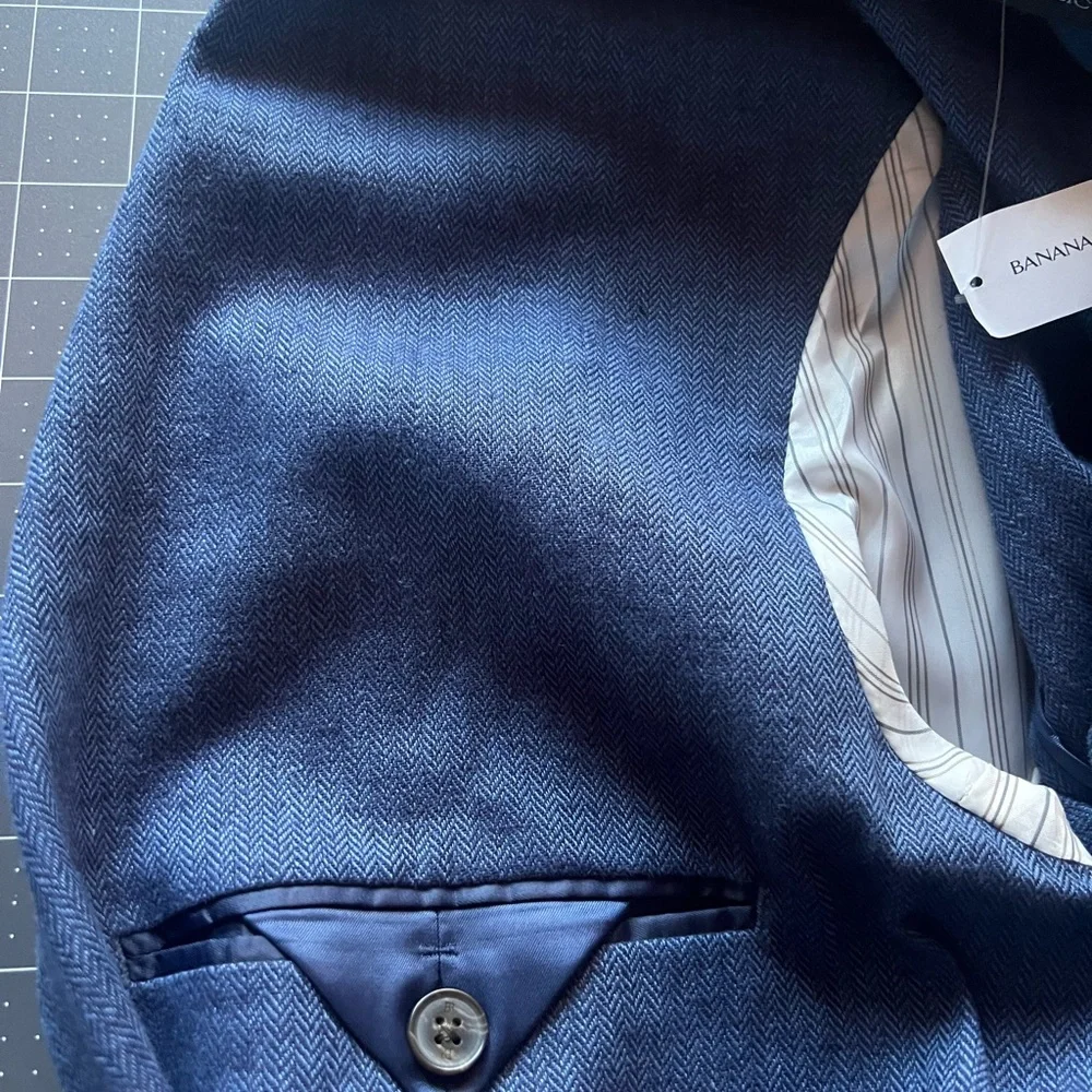 Linen Blend Banana Republic Navy Blue Lightweight sports Jacket Blaze 40S