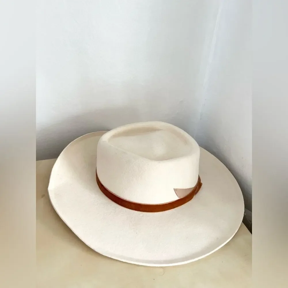 Lack of Color Val Diamond Hat white cream bohemian summer travel medium