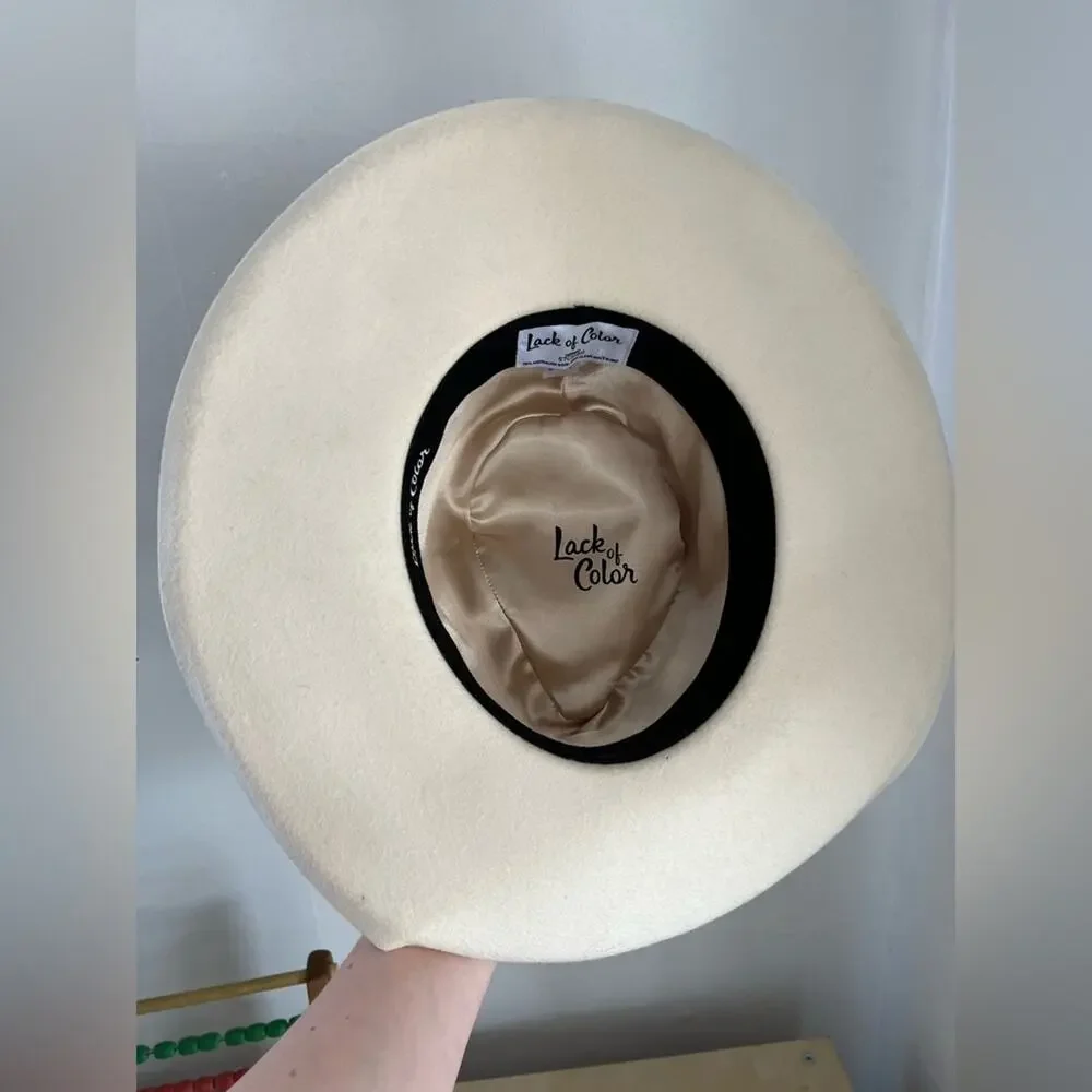 Lack of Color Val Diamond Hat white cream bohemian summer travel medium