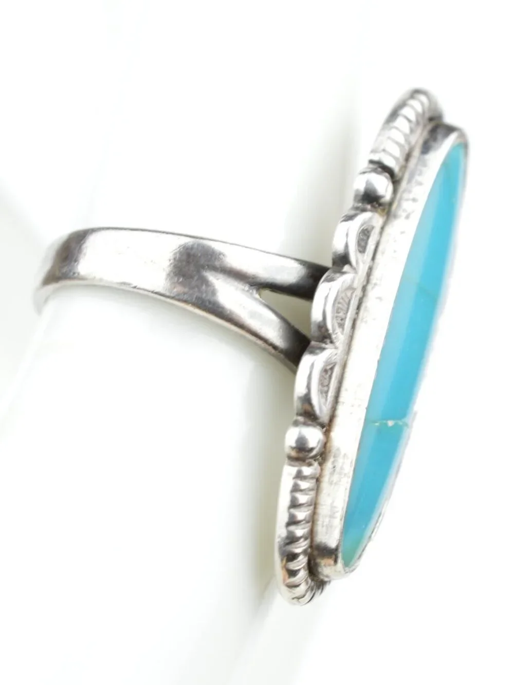Vintage Bell Trading Post Sterling Silver Turquoise Ring Size 5.25 Southwestern