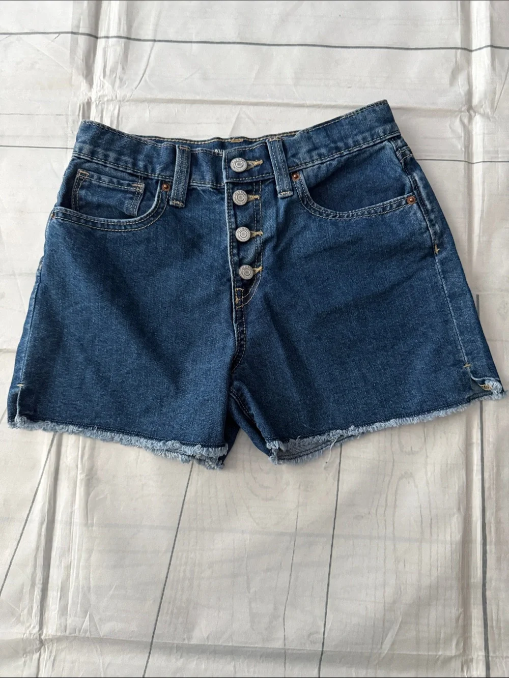 Old Navy Dark Blue Denim Button-Front Shorts