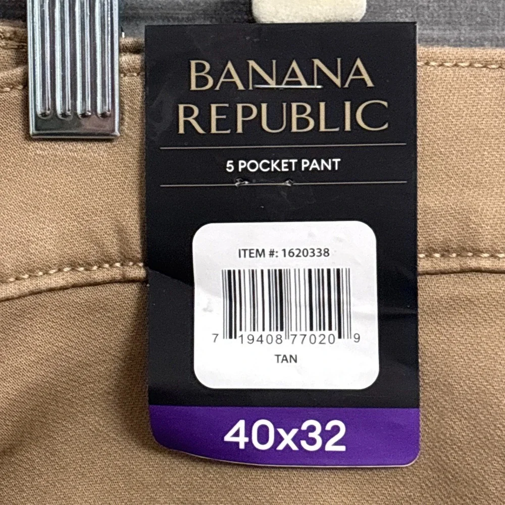 Banana Republic Pants 40x32 Brown Tan 5 Pocket Stretch Classic Casual Work‎ NEW