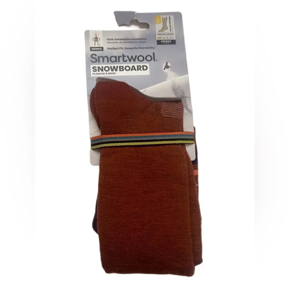NWT Smartwool Snowboard Merino Comfort Seamless Zone Unisex Crew Height Socks L
