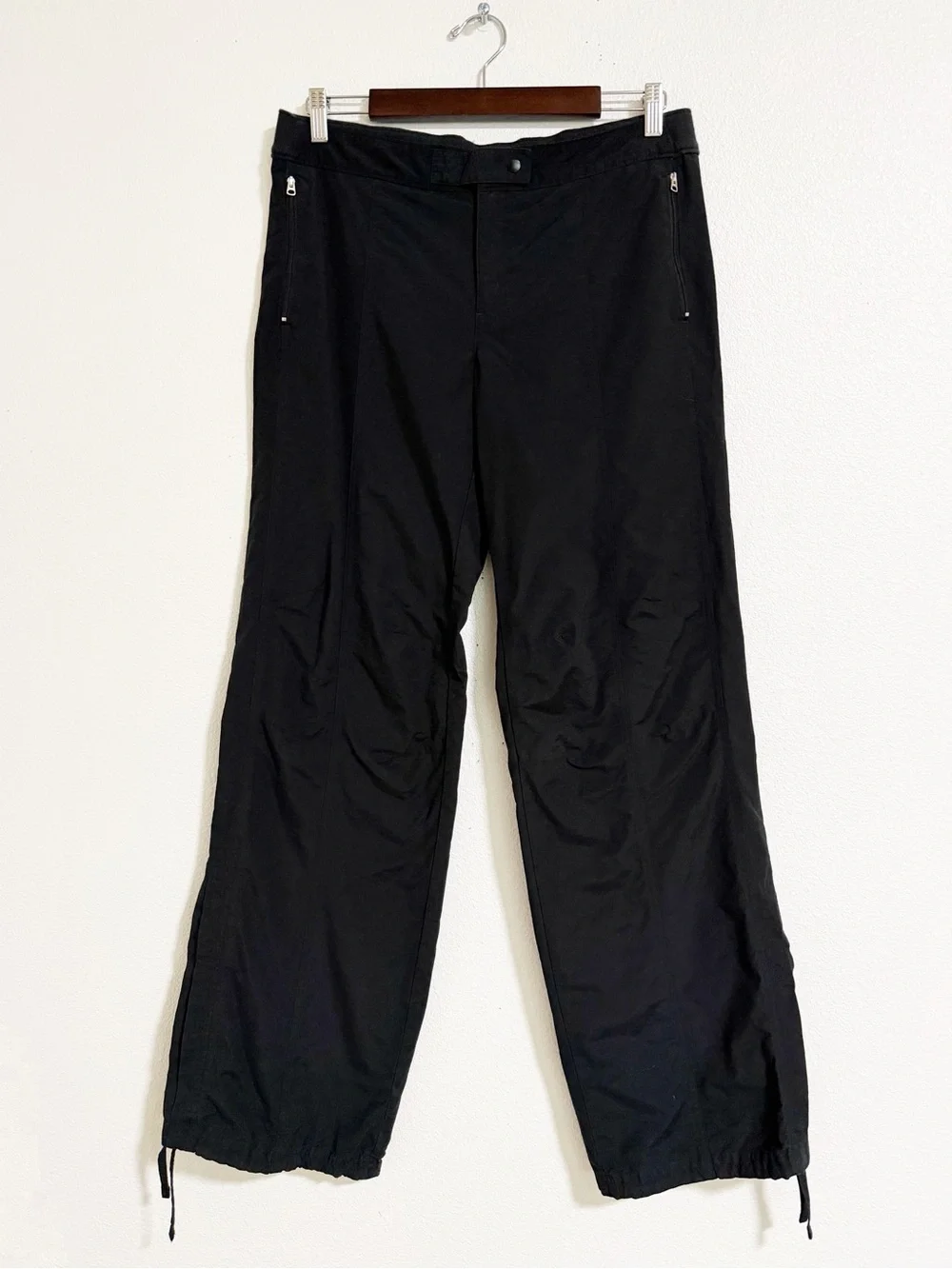 Nike Wide Leg Drawstring Hem Nylon Pants