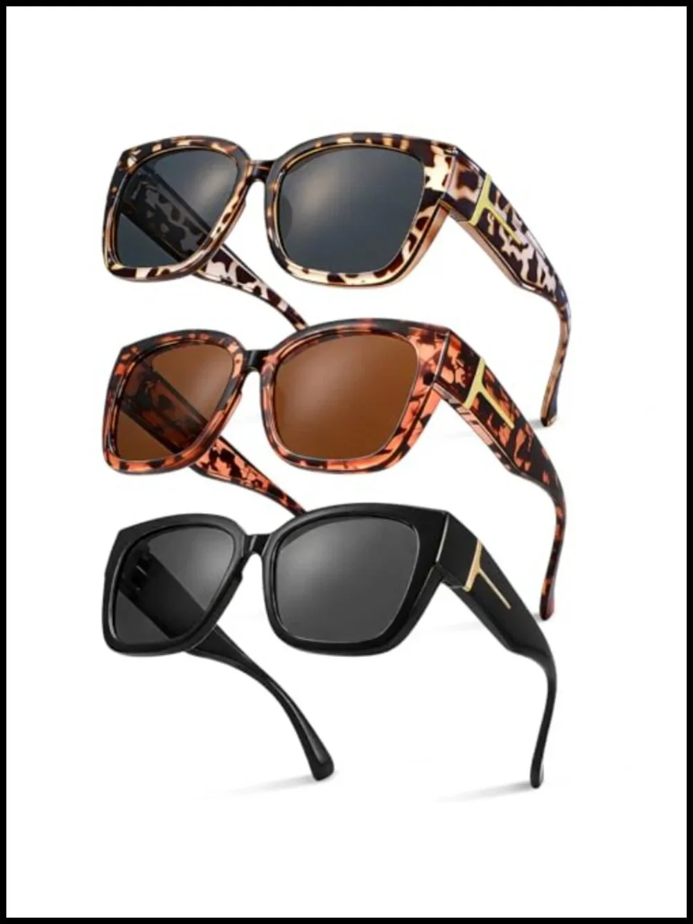 3 Pack Oversized Over Glasses Sunglasses Polarized UV400 Fit Over Sun Glasses