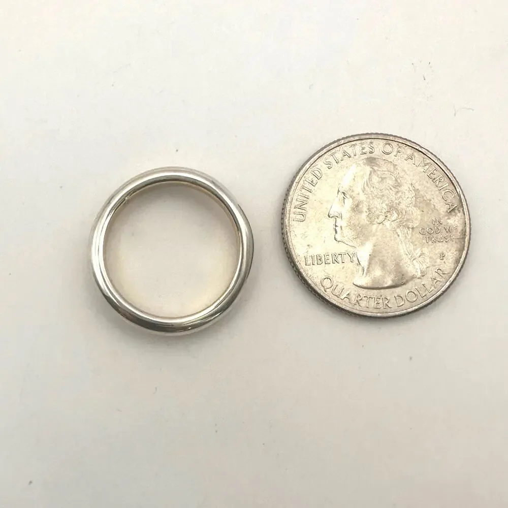 Ana Luisa Silver tone Band Ring Sz 6 Costume Jewelry Stackable Plain * flaw