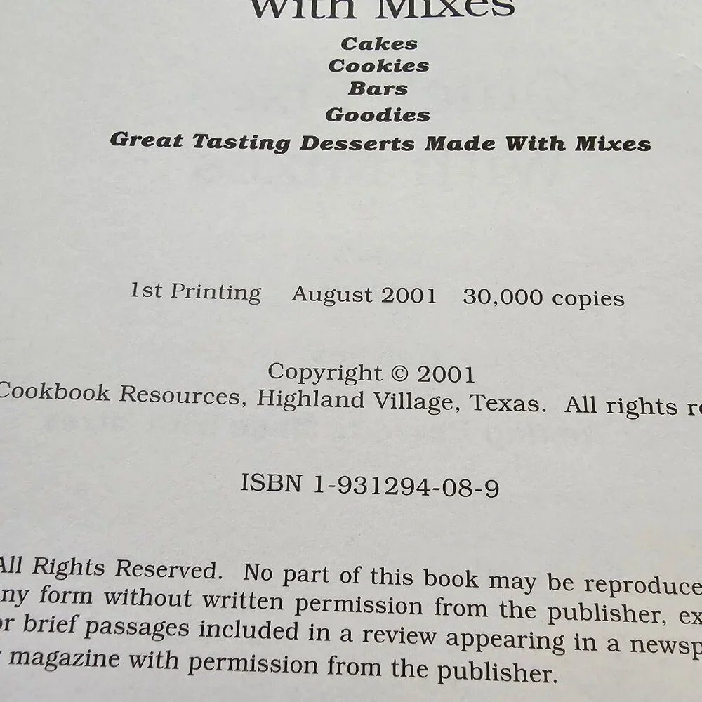 Quick Fixes With Mixes Spiral Cookbook By Lia Roessner Wilson 2001