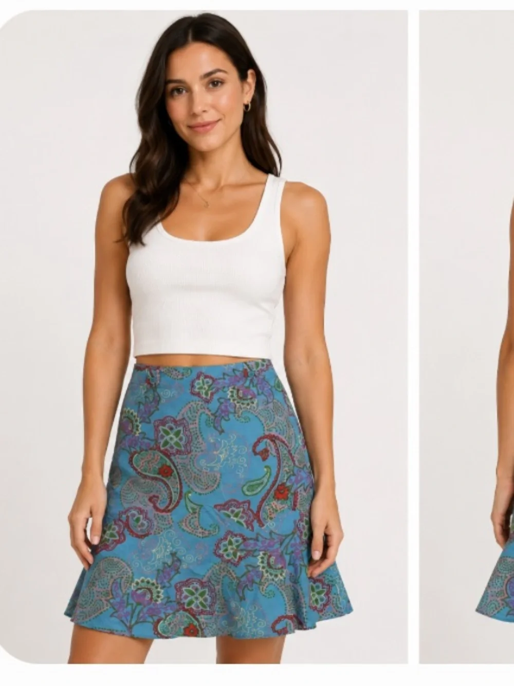 MaxMara weekend Blue Floral Paisley Skirt size 12