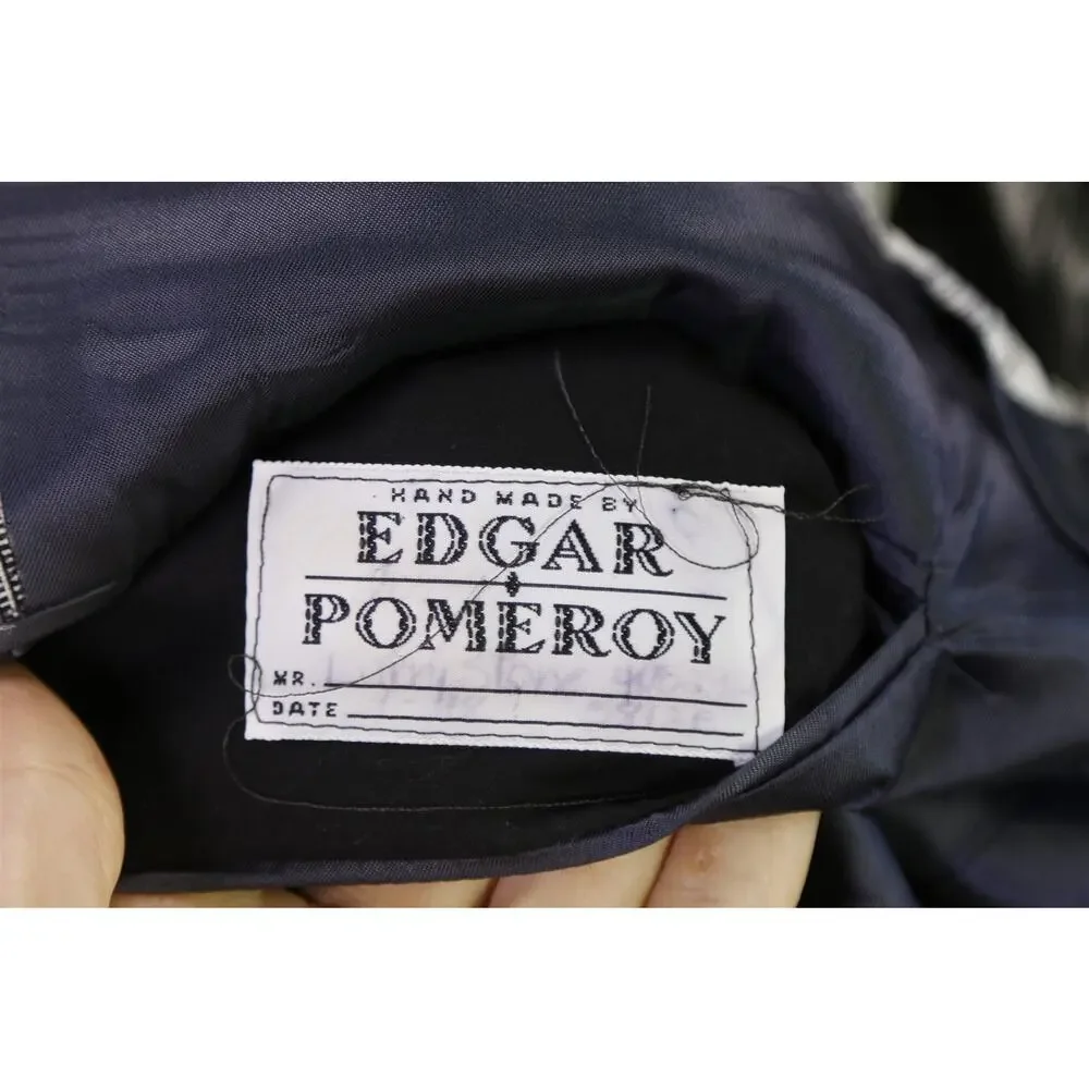 Edgar Pomeroy Bespoke Tan Black Plaid 2-Btn Handmade Wool Suit 38S