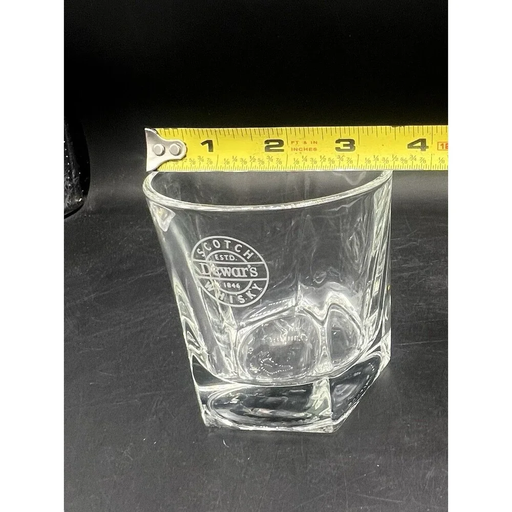 VTG Libbey Duratuff Dewar’s Scotch Whisky Lowball Rocks Glasses Set of 2 Etched