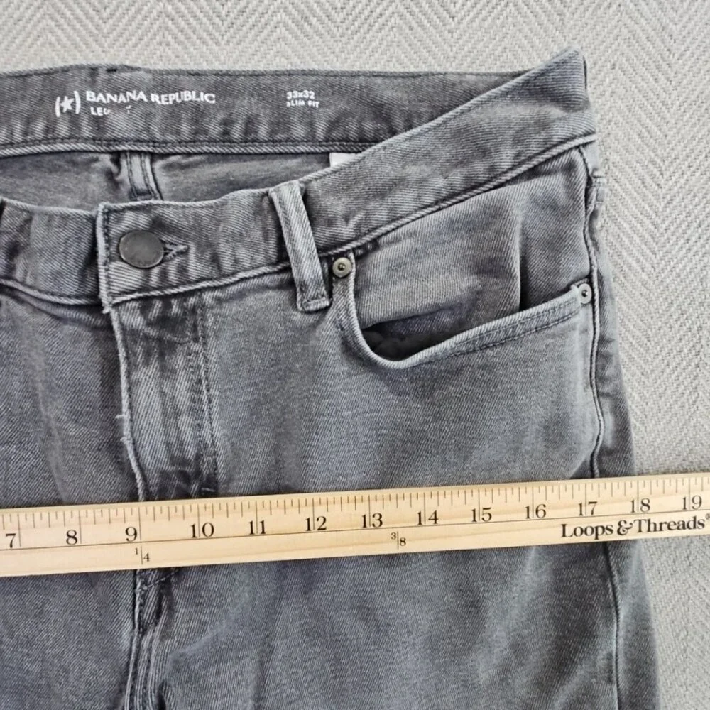 Banana Republic Legacy Stretch Jeans Men’s 33x32 Black Slim Fit Straight Leg EUC
