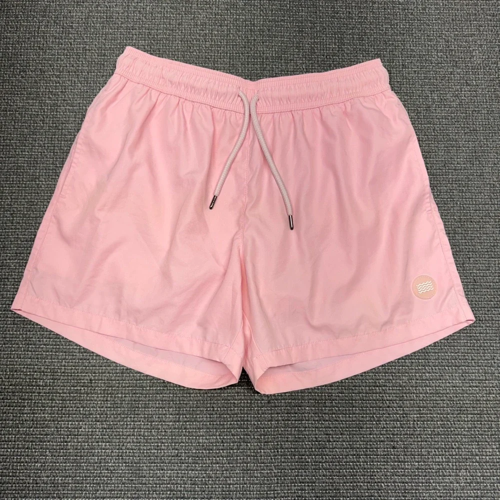 Topman Mens Pink Drawstring Swim Trunks Mesh Lined Shorts‎ Size S/M RN125149